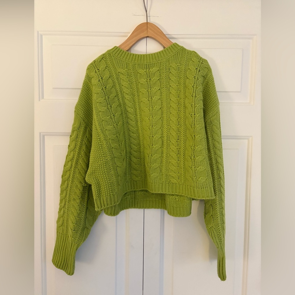 Hippie Rose Lime Cable Knit Sweater